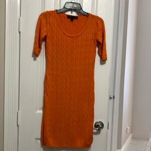 Ralph Lauren Orange Casual Scoop Neck Midi Dress